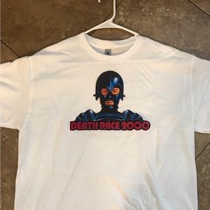 Mens Large White Death Race 2000 Cult Film T-Shirt